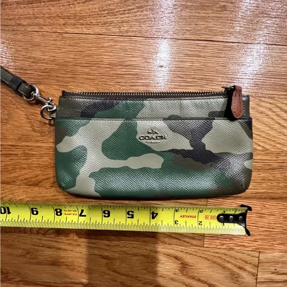 COACH camo wristlet